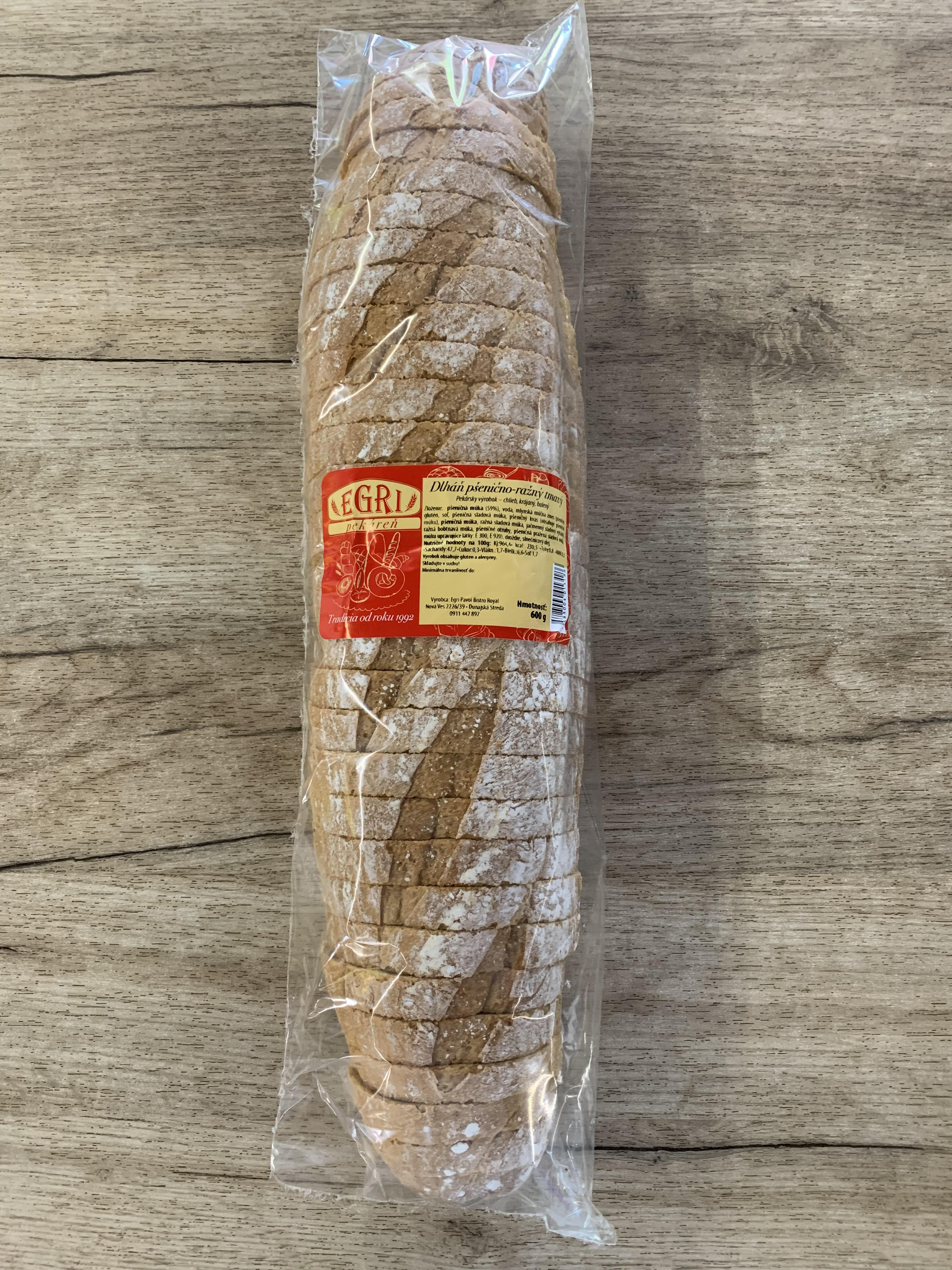Chlieb Dlháň pšenično-ražný tmavý 600g Egri